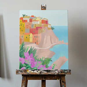 Œuvre d'art imprimée numériquement Cinque Terre Italie - Product Image 5