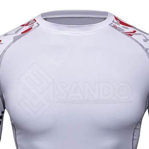 Camisas de compresión para hombre con logotipo personalizado, manga larga de Color sólido, nuevo estilo, 220 gramos, manga larga de Color sólido, compresión para hombre - Product Image 5