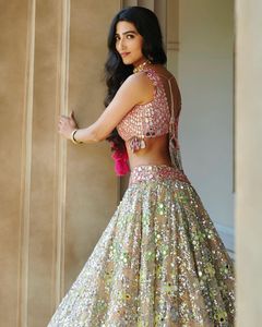 FABZONE Real Mirror Embroidery Wedding Lehenga Choli for Women in Indian/Pakistani Silk Wear In-Stock Model FZBD 100 Available - Product Image 5