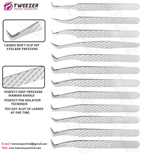 Pince à cils en acier inoxydable de marque privée Volume de démarrage Pince à épiler Pointe en fibre pointue disponible dans toutes les couleurs - Product Image 6