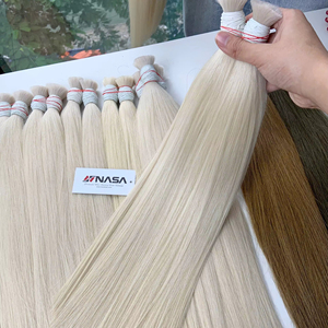 Extensions de cheveux en vrac couleur platine, haute qualité, toutes longueurs, vierges, double trame, 100% cheveux vietnamiens - Product Image 5