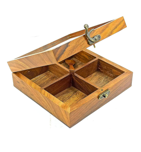 Caja de especias de madera de alta calidad con forma hexagonal con tapa superior atractiva caja de especias de madera de diseño para uso en la cocina - Product Image 6