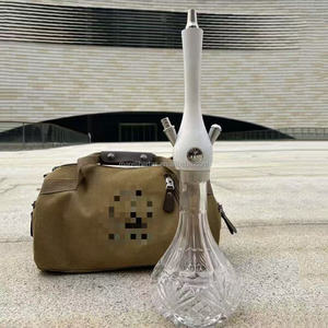 Elegante Cachimba de Madera Estilo Europeo, Base de Vidrio Brillante con Corte de Diamante, Set Completo para Fumar Shisha con Accesorios para Bar - Product Image 6