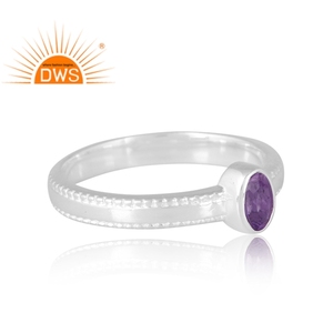 Nuevo diseño elegante 925 anillo de piedras preciosas de amatista Natural de plata para mujer joyería personalizada para mujer regalo para ella - Product Image 4