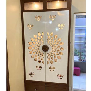 Corians Design Modern Teak Wood <b>Mandir</b> Modern Style Ganesh <b>Mandir</b> for Puja Ghar Divine Wooden <b>Mandir</b> for Indian Home Indian USA - Product Image 1