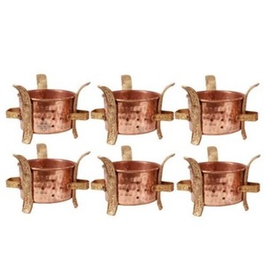 Poêle à bois en cuivre en gros, élégant chauffage de table d'extérieur, parfaite élégance et chaleur - Cuivre Angeethi pour usage domestique - Product Image 1