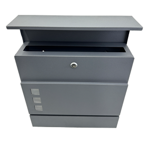 Boîte aux lettres de villa moderne minimaliste en acier inoxydable – Autoportante, étanche, extérieure, antirouille, avec fente pour journaux et <span class=keywords><strong>colis</strong></span> - Product Image 3