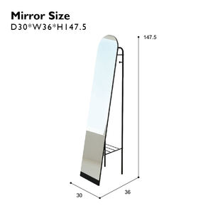 กระจกเต็มความยาวพร้อมรางเสื้อโค้ทประกอบแบบล้มลงอย่างรวดเร็วร้านค้าแฟชั่น - Product Image 6