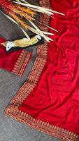 Tenue de mariage Exclusive de qualité supérieure, sarouel en soie de couleur rouge avec dentelle pour femmes, Occasion spéciale, indien à la mode