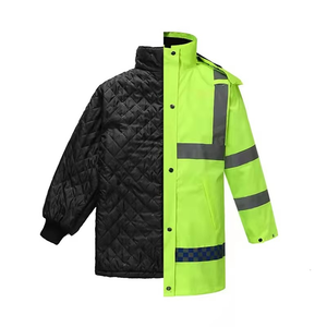 Chaquetas de Seguridad Reflectantes de Manga Larga para Hombre, de Poliéster/Algodón, Alta Visibilidad, Ropa de Trabajo de Invierno, Impermeables, Industriales - Product Image 5