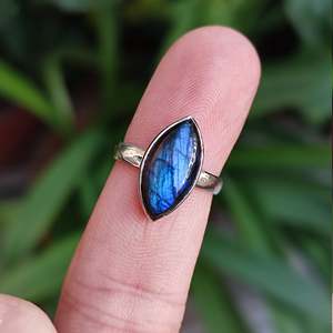 Handmade 925 Sterling Silver <b>Labradorite</b> <b>Ring</b> Statement Boho Style Gemstone Silver <b>Ring</b> Gift for Her - Product Image 3