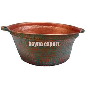 Bol en cuivre de style vintage pour pédicure et manucure, bol en cuivre martelé de forme carrée, bol de spa pour pied martelé antique - Product Image 3