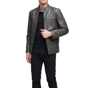 Veste en cuir d'hiver OEM de haute qualité personnalisable pour hommes Style vintage Toile lisse imperméable Veste tendance pour hommes - Product Image 1