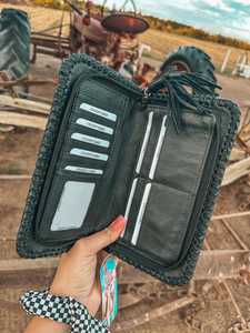 Portefeuille et pochette en cuir de fourrure de vachette 2025 les plus vendus pour dames Western Vintage Fashion Made in India - Product Image 2