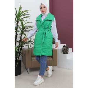 Gilet à col rond élégant style trench, vêtement d'extérieur à manches longues, longueur normale, décontracté - Product Image 3