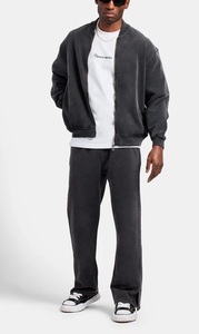 Chándal de lavado ácido Premium básico personalizado para hombre de algodón pesado de gran tamaño personalizado servicio OEM oferta al por mayor tendencia 2024 calidad - Product Image 2