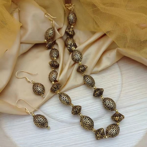 Party Wear Gold Plated Beads <b>Balls</b> Necklace <b>Earrings</b> Set High Grade Jewelry Direct from Indian Supplier - Product Image 1