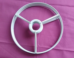 Abat-jour en émail blanc moderne de 10 pouces (25 cm) avec anneau et cadre, Inde - Product Image 4