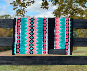 Western Show Horse Saddle Blanket Diseño de Nueva Zelanda Manta de sillín de lana hecha a mano Top Wool Saddle Pad Size - Product Image 2