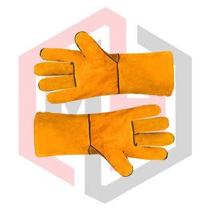Gants de soudeur en cuir pour pompiers, résistants à la chaleur, antistatiques, pour soudage MIG TIG, brasage, barbecue, résistants aux déchirures, poignet en tricot de 11 oz - Product Image 6