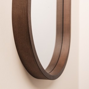 Miroir mural avec cadre en bois massif ou en aluminium et film de sécurité prêt à accrocher pour la décoration de mariage, de bureau ou de chambre, design moderne - Product Image 2