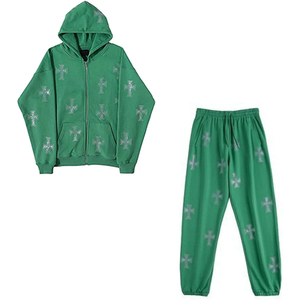 Qualité supérieure Pas Cher Prix Durable Meilleur Design Hommes Strass Survêtement Doux Casual Solide Motif - Product Image 6