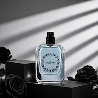 Flacon de parfum en verre de luxe haut de gamme, flacon de parfum vide carré, logo imprimé à l'écran