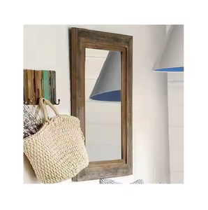 Espejo de pared de madera de diseño moderno hecho a mano elegante de Azora Industries para dormitorio, sala de estar, pasillo, decoración de baño - Product Image 3