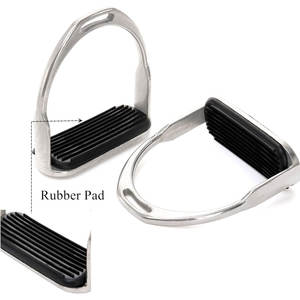 Horse Riding Stirrups Metal <b>Hose</b> Saddle Stirrups Non Slip <b>Rubber</b> Pads Equestrian Safety Stirrups Knee Ankle Support Shock - Product Image 3
