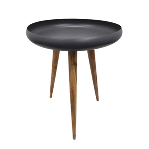 Table de bout en métal bois et fer noir événements fête approvisionnement maison bureau décoration fabriqué à la main - Product Image 6