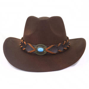 Nuevos sombreros de vaquero de cuero al aire libre para hombres de vaquero occidental personalizados Sombreros de vaquero en cuero genuino Sombreros de moda al por mayor - Product Image 1