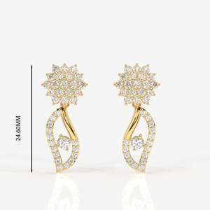 Elara Designer Sterling Silver <b>Earrings</b> with Moissanite <b>Diamond</b> Luxury Fashion Accessory - Product Image 2