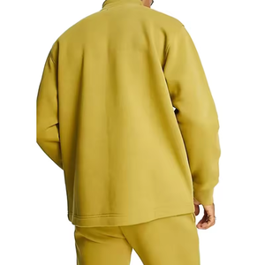 Nouveauté vêtements pour hommes surdimensionnés 100% coton logo personnalisé décontracté à manches longues demi zip sweat pour hommes livraison DDP - Product Image 4