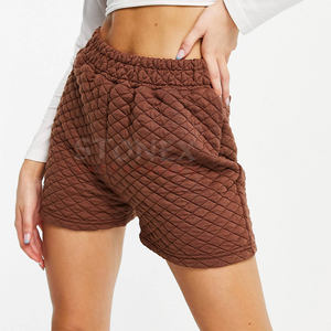 Chocolate Brown Customized Top Trending Puffer <b>Shorts</b> <b>Low</b> Price Unique Style Elastic <b>Waist</b> <b>Shorts</b> - Product Image 1