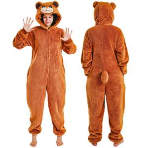 Unisex tutina di flanella per adulti confortevole Costume Cosplay di Halloween animale abbigliamento da notte con cappuccio per gli uomini e le donne - Product Image 3