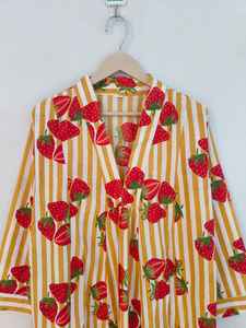 Vestido Largo Casual de Verano con Estampado Floral, Cuello en V y Manga Larga, 100% Algodón |   Ligero, Transpirable, Elegante y Cómodo - Product Image 2