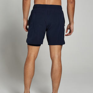 กางเกงขาสั้นสองชั้นของผู้ชายสำหรับออกกำลังกาย100% กางเกงวิ่งแบบลำลองทำจากโพลีเอสเตอร์มีกระเป๋าสำหรับออกกำลังกาย - Product Image 5