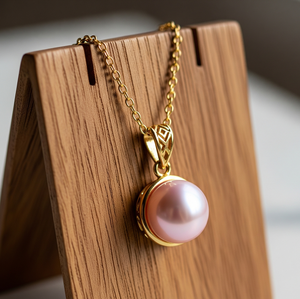 Cadena de Plata de Ley 925 hecha a mano, colgante chapado en oro de 18 quilates, Perla Rosa Natural Bohemia, piedras de cristal curativas, regalo en forma de gota - Product Image 4