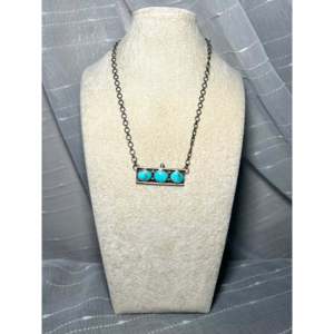 Collier géométrique en turquoise et argent sterling Jameson Garcia Kingman pour cadeau - Product Image 2