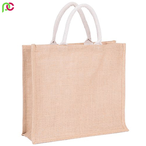 Sac en jute imprimé avec logo personnalisé, emballage cadeau d'épicerie réutilisable, sac fourre-tout à cordon - Product Image 1