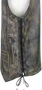 Automne hommes professionnel en cuir de vachette véritable Biker gilet col en v broderie décoration vêtements d'extérieur respirants pour motos - Product Image 4