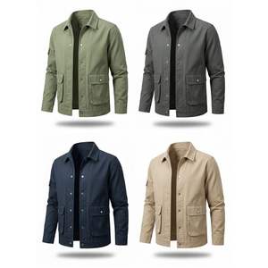 Veste en jean pour homme, boutonnée, décontractée, cargo, design, veste d'hiver pour l'extérieur - Product Image 4
