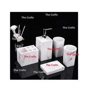 Ensemble de salle de bain couleur marbre blanc avec ensemble de salle de bain de qualité exclusive pour hôtel et accessoires de salle de bain à domicile - Product Image 5