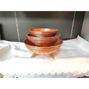 ชุดชามซุปทำมือทำจากทองแดงทำจากโลหะอินเดีย - Product Image 3