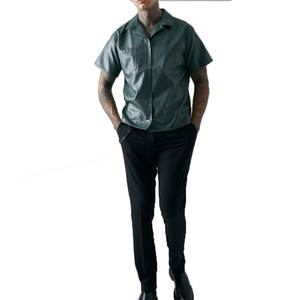 Último diseño, camisas de cuero cómodas y ligeras, camisa de cuero de moda para hombres de talla adulta de ajuste Regular de alta calidad - Product Image 4