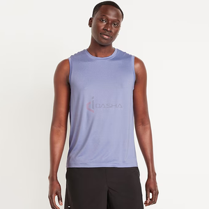 Camisetas de algodón para hombre con logotipo personalizado al por mayor, camisetas sin mangas en blanco 210GSM para gimnasio y entrenamiento, camisetas de alta calidad con cuello redondo - Product Image 1