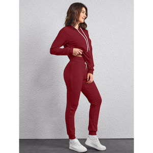 El mejor chándal de invierno de alta calidad para mujer con diamantes de imitación lavados con ácido personalizado Jogging Casual algodón a rayas - Product Image 5