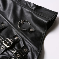 Nouvel arrivage de corset en cuir souple corset Steampunk corset burlesque désossé bustier lingerie haut noir taille formation OEM