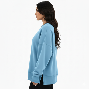 Sudadera de mujer de la mejor calidad 100% algodón de gama alta con estampado de logotipo personalizado dividido ropa de invierno y otoño OEM - Product Image 6