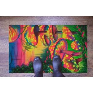 Tapis imprimé aux motifs de champignons vibrants, antidérapant, moderne, design personnalisé, tapis en velours - Product Image 5